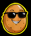 Smiling Idaho potato wearing sunglasses